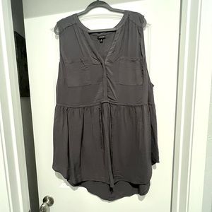 Torrid grey babydoll blouse